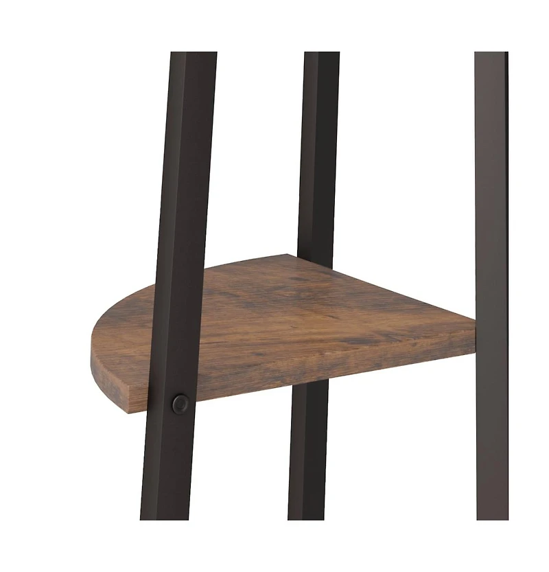 5-Tier Corner Shelf Dark Brown and Black 17.9"x12.4"x70.9"