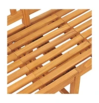 3-Seater Patio Bench with Table 59.1" Solid Teak Wood
