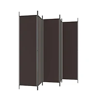 vidaXL 5-Panel Room Divider Brown 98.4"x78.7" Fabric