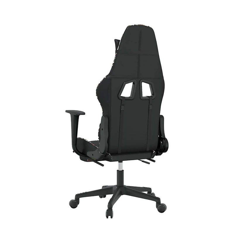 vidaXL Gaming Chair with Footrest Black and Camouflage Faux Leather