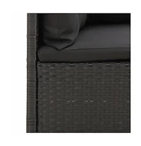 vidaXL 5 Piece Patio Lounge Set with Cushions Black Poly Rattan