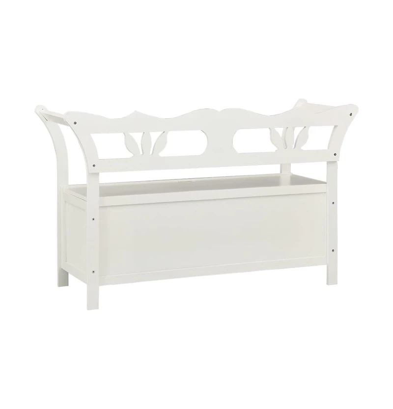 vidaXL Bench White 42.1"x17.7"x29.7" Solid Wood Fir
