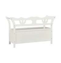 vidaXL Bench White 42.1"x17.7"x29.7" Solid Wood Fir