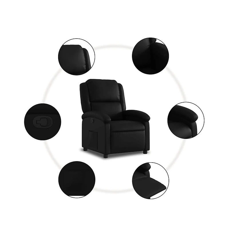 vidaXL Recliner Chair Black Faux Leather