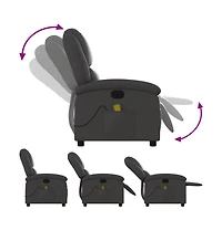 vidaXL Massage Recliner Chair Gray Real Leather