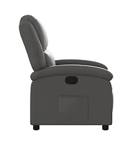 vidaXL Recliner Chair Gray Real Leather
