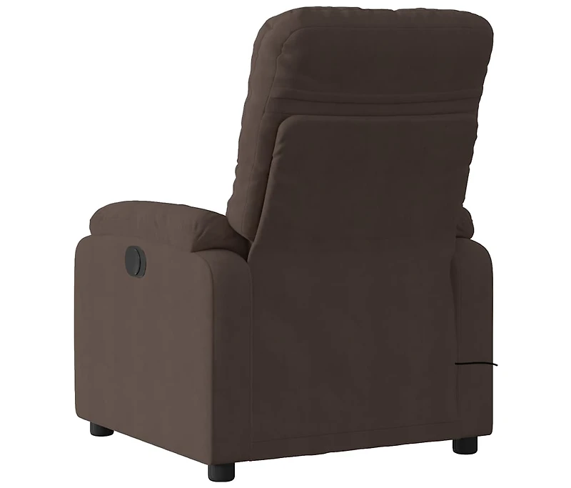 vidaXL Massage Recliner Chair Brown Microfiber Fabric