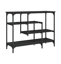 vidaXL Console Table with Shelves Black 39.4"x13.8"x29.5"