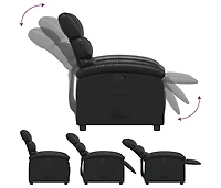 Recliner Chair Black Faux Leather