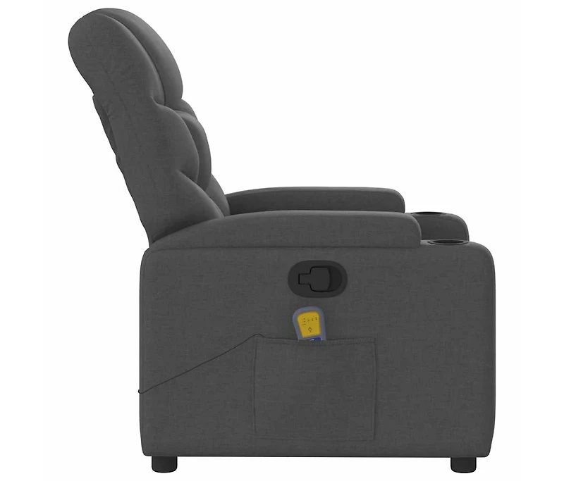 Massage Recliner Chair Dark Gray Fabric