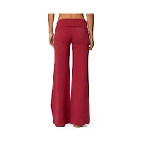 Edikted Women's Wide Leg Fold Over Pants