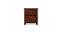 Solid Wood Nightstand with 2 Drawers – Farmhouse Style Bedroom Storage Table Rustic Finish