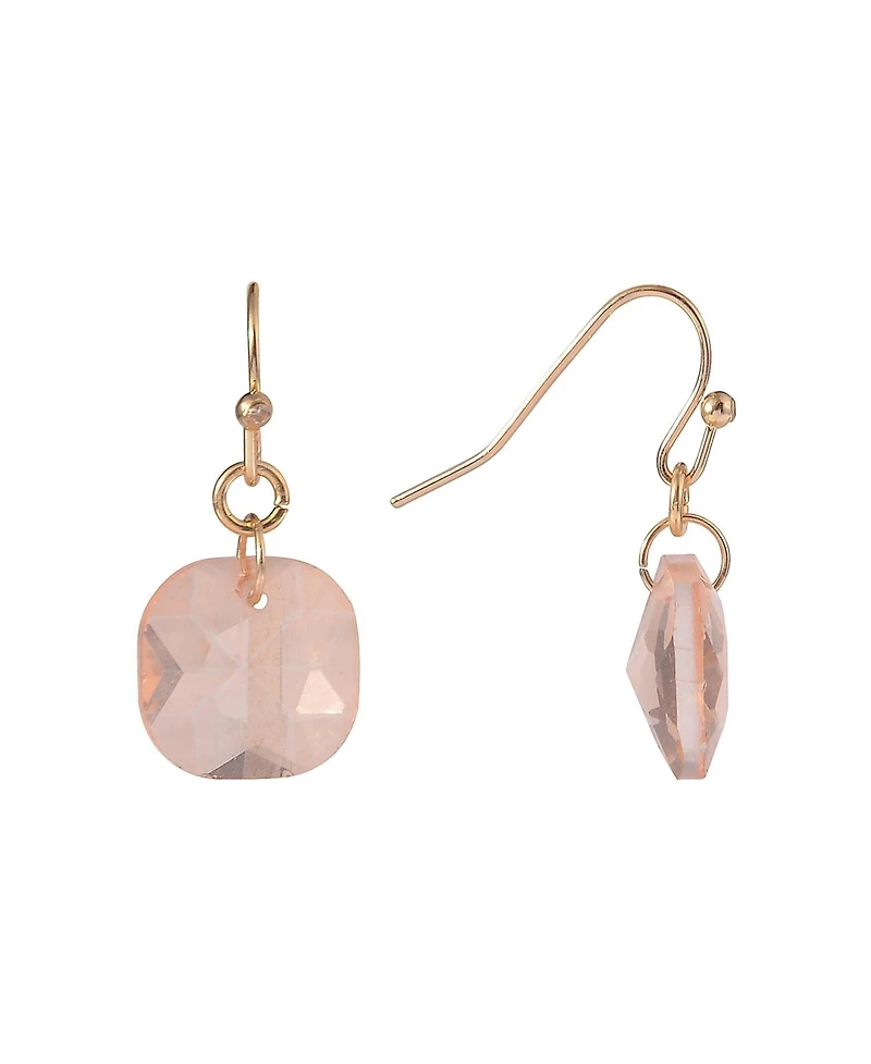 Laundry by Shelli Segal Gold Tone and Peach Faceted Stone Drop Earrings