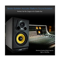 Pyle Sound Dampening Speaker Riser, Studio Acoustic Isolation Platform, 7.5" x 9.1", Up to 44.6 lbs