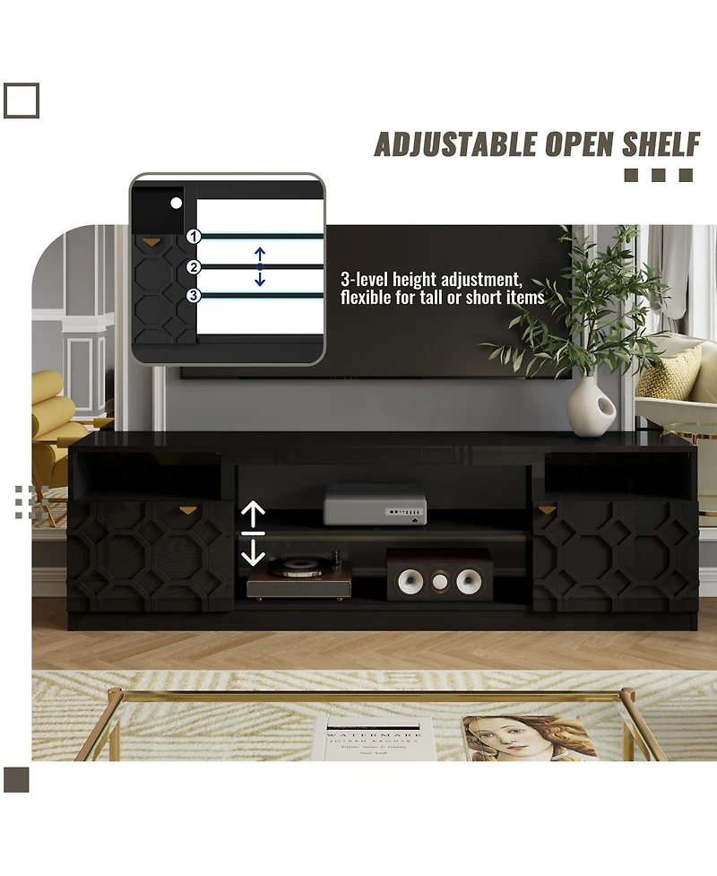 Boyel Living Elegant Multifunctional Tv Stand with Ample Storage and Stylish Design