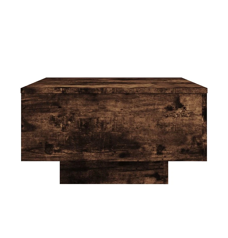 vidaXL Coffee Table with Led Lights Smoked Oak 21.7"x21.7"x12.2"