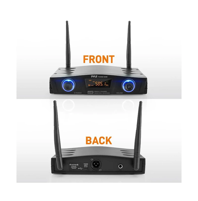 Pyle Wireless Belt-Pack Microphone System with Usb Powered Receiver, Headset & Lavalier Microphones