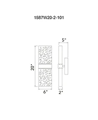 Cwi Lighting 20" Metal Lava Integrated Led Wall Light