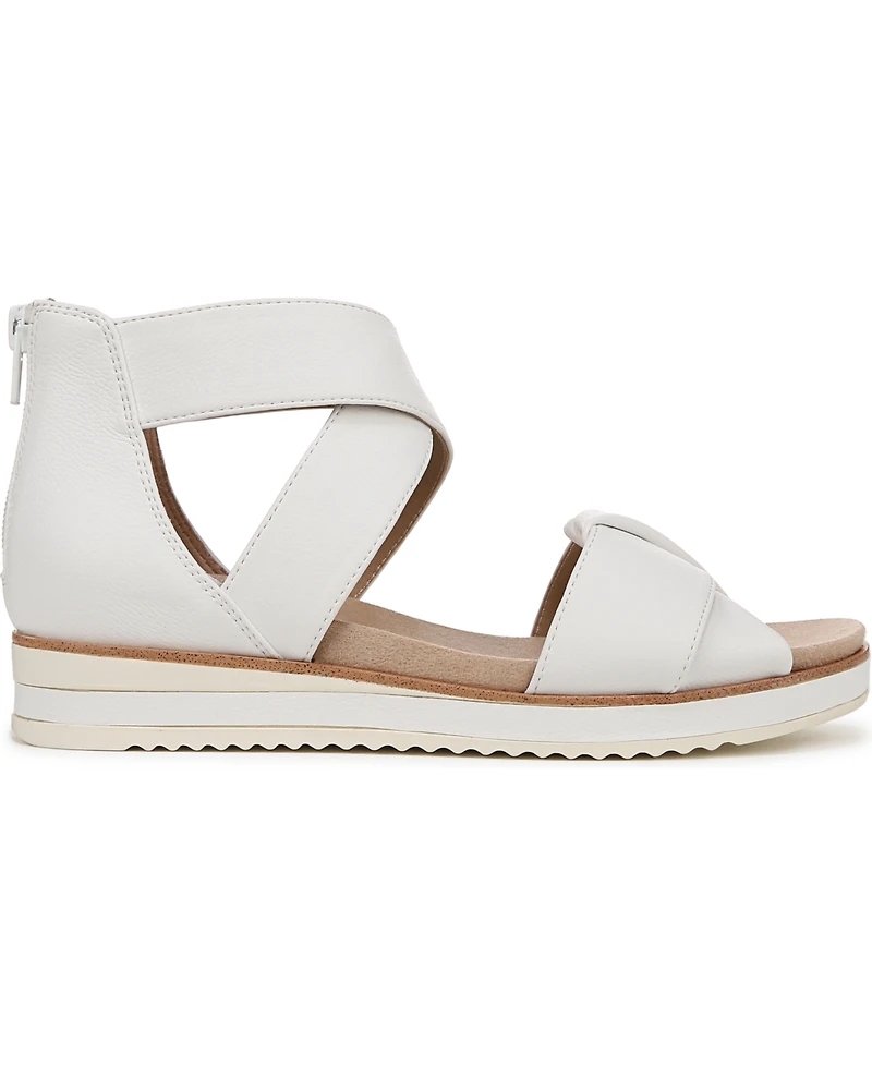 LifeStride Women's Zoom Round Open Toe Crisscross Wedge Sandals