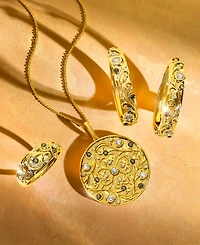 Le Vian Nude Diamond & Chocolate Diamond Filigree Disc Adjustable 20" Pendant Necklace (3/8 ct. t.w.) in 14k Gold