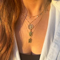 The Lovery Gold Moon Tag Necklace 14K Gold