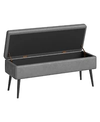 gaomon 47.7'' Mid-century Modern Upholstered Storage Bench with Solid Wood Legs