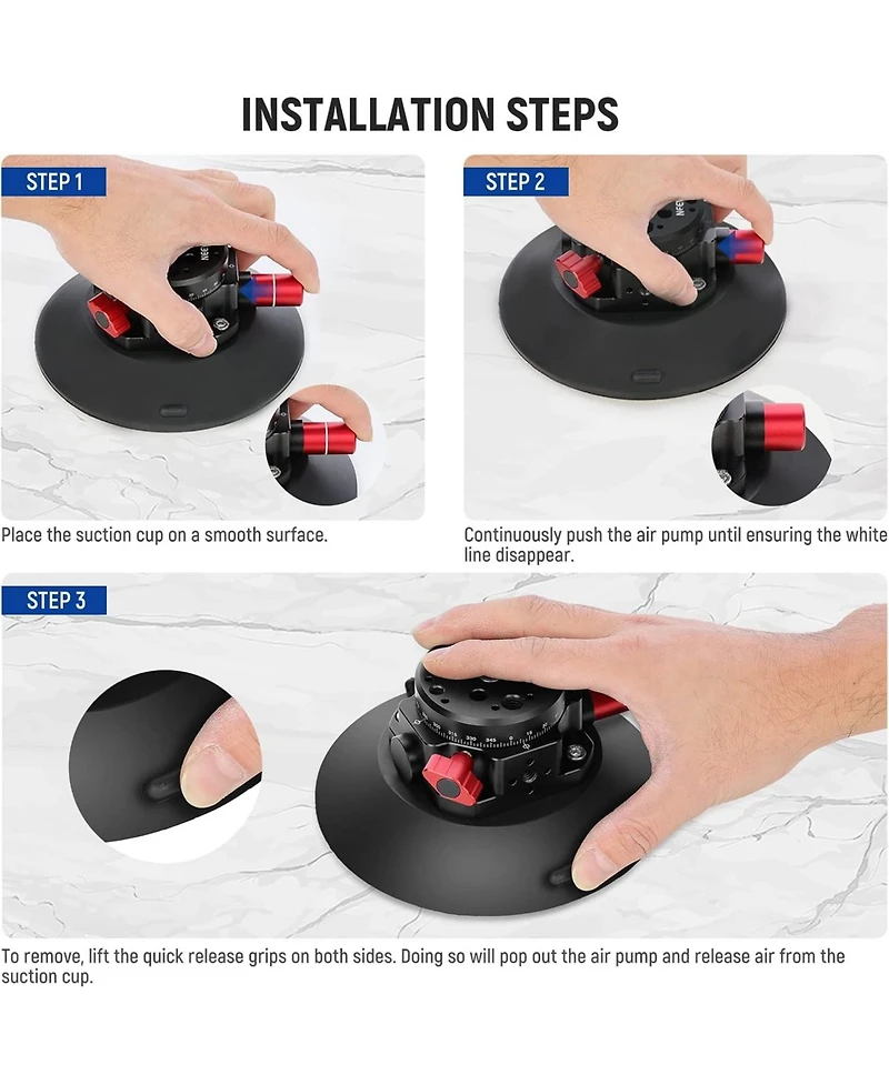 Neewer 6"/15.2cm Camera Suction Cup Mount with Ball Head Magic Arm, Metal Suction Cup Mount on Car Windshield Dash for Camera/Action Camera/Phone