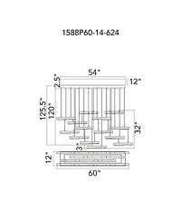 Cwi Lighting 5.5" Metal Stagger Integrated Led Chandelier