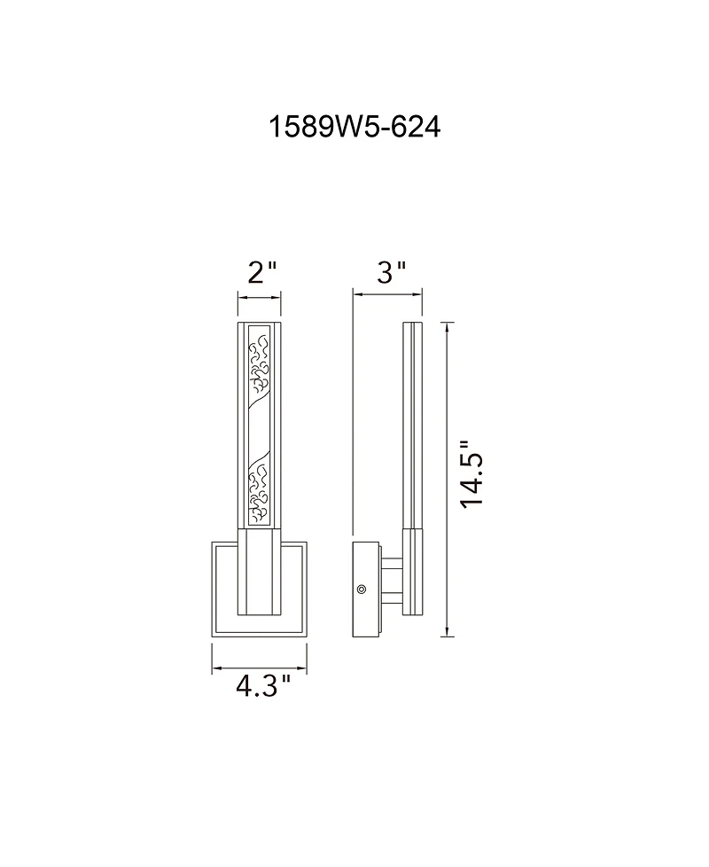 Cwi Lighting 14.5" Metal Greta Integrated Led Wall Light