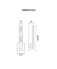 Cwi Lighting 14.5" Metal Greta Integrated Led Wall Light
