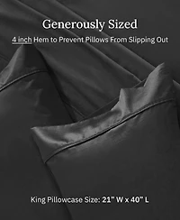 Pillowcase Set - 400 Thread Count, 100% Cotton Sateen, of 2 Pillow Covers, Breathable, Cooling