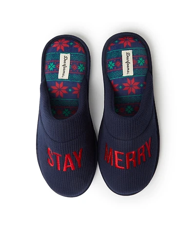 Dearfoams Men's Tyler Novelty Holiday Christmas Scuff Slipper