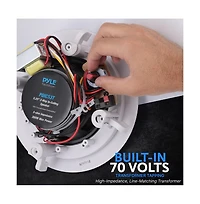 Pyle 5.25” In-Wall / In-Ceiling Speaker with 70V Transformer Tapping - 2-Way Full-Range Stereo Sound, Flush Mount Design (300W Max)
