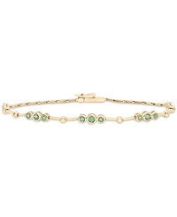 Emerald Bezel Circle Link Chain Bracelet (3/4 ct. t.w.) in 14k Gold
