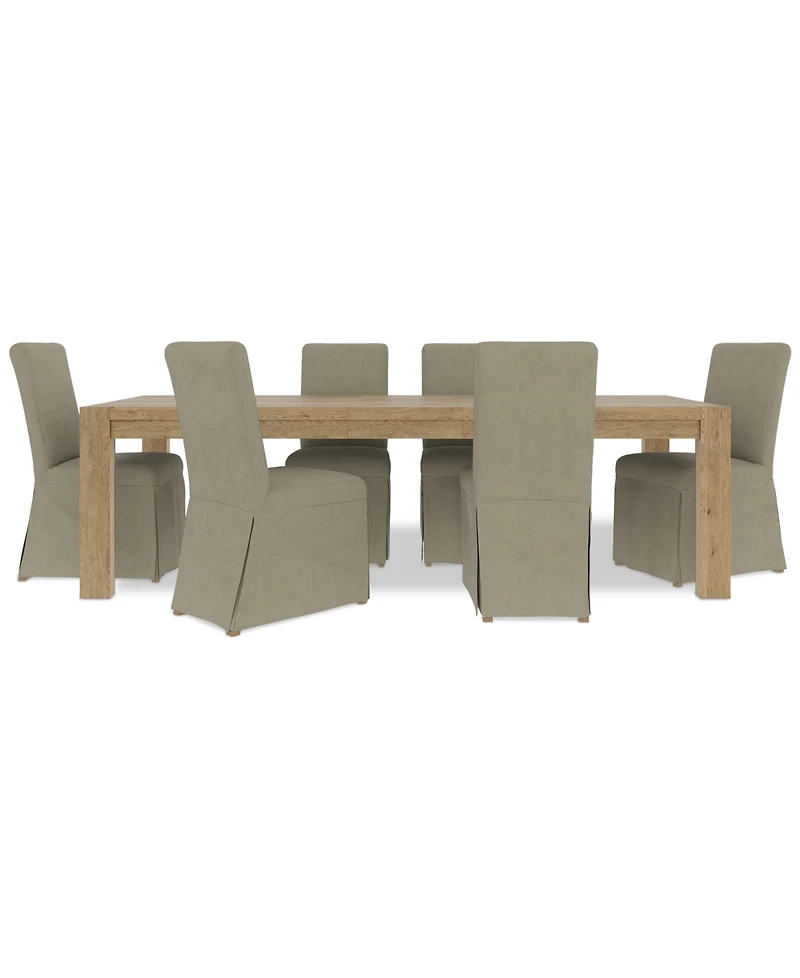 7pc Dining Set (Davie Rectangular Table & 6 Estby Chairs)