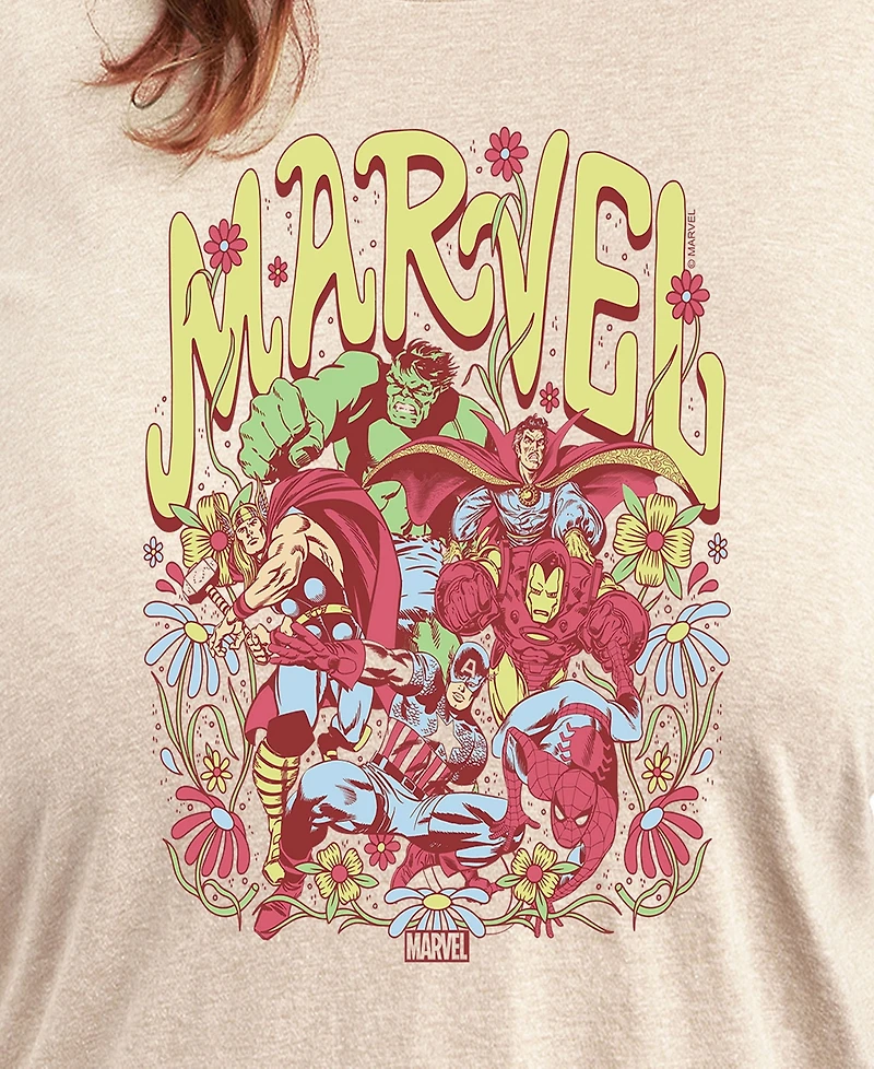 Hybrid Apparel Plus Marvel The Avengers Graphic Crew Neck Tee
