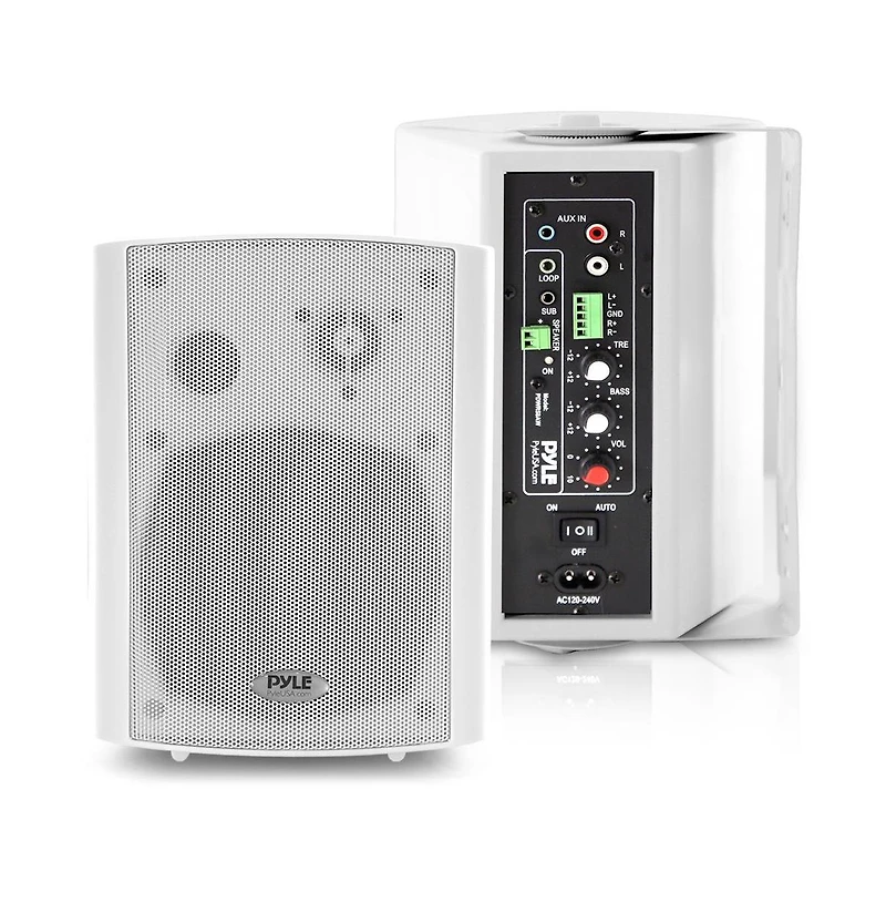 Pyle 5.25” Bluetooth Wireless Wall Mountable Speaker System with 2-Way Full Range Stereo Sound, 300W Rms