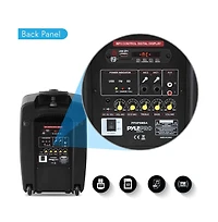 Pyle Bluetooth Portable Pa Speaker System - Compact Loudspeaker with Rechargeable Battery, MP3/Usb/Sd/Fm Radio & Wired Microphone