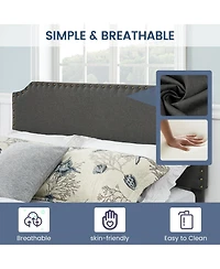 gaomon Full Size Bed Frame with Headboard, Metal Platform Bed Frame