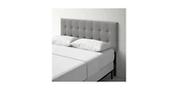 Slickblue Queen Modern Classic Style Button-Tufted Headboard in Grey Upholstered Fabric