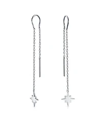 Bling Jewelry Minimalist Celestial Dangle Earrings North Star Threader in Sterling Silver