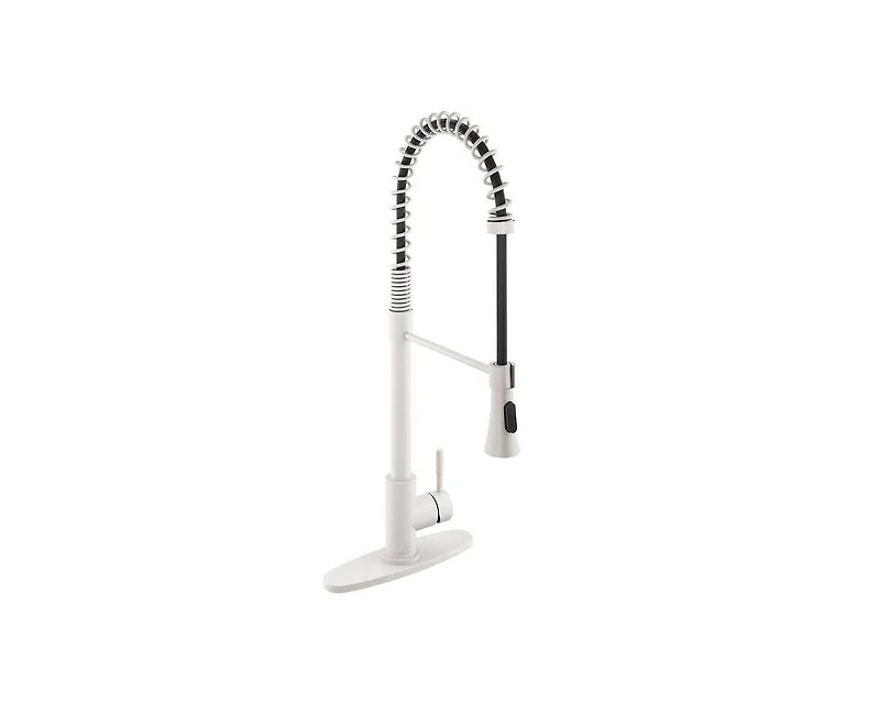 Casainc Spring Pull Down Sprayer Kitchen Faucet with Dual-Function Spray Head and Deck Plate