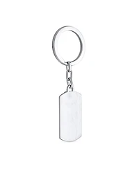 Bling Jewelry Guardian Angel Wing Feather Dog Tag Keychain Key Ring Holder Men Women Oxidized Stainless Steel