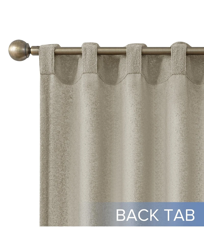 Boucle Light Filtering Back Tab Single Curtain Panel, 52"X96"