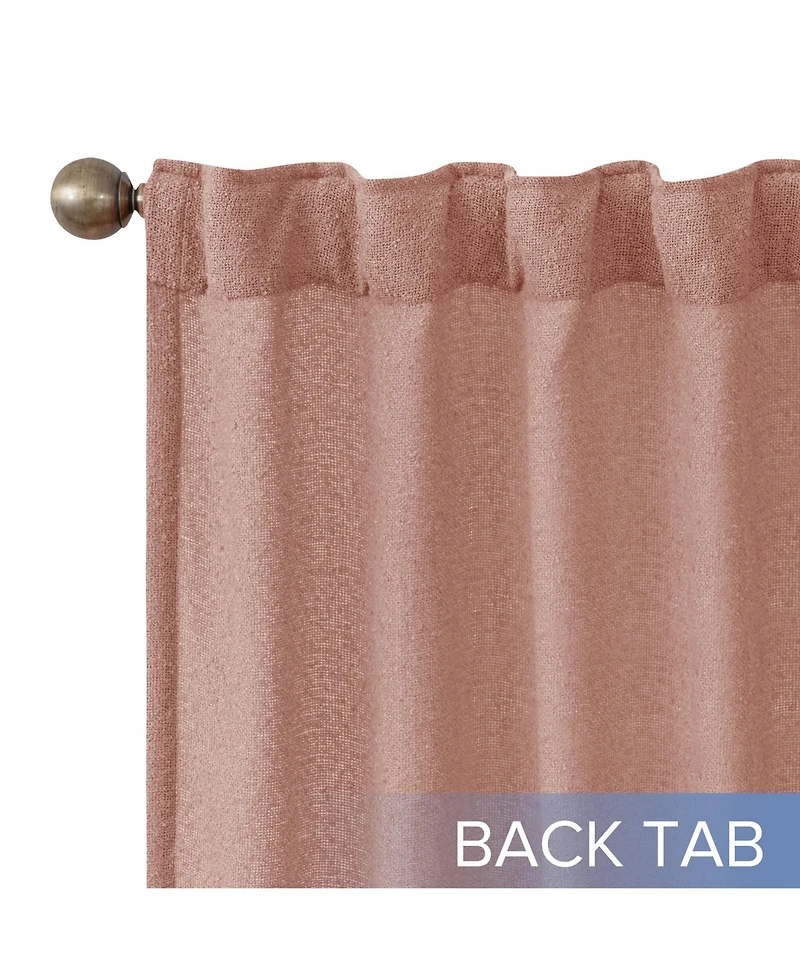 Boucle Light Filtering Back Tab Single Curtain Panel, 52"X96"