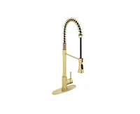 Casainc Spring Pull Down Sprayer Kitchen Faucet with Dual-Function Spray Head and Deck Plate
