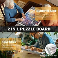 Ropoda 1500 Pieces 35"x26" Portable Jigsaw Puzzle Board, Double-Sided Rotating Plastic Puzzle Board with Drawers and Cover