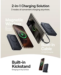 Baseus Nomos Qi2 45W Wireless Power Bank 10000mAh Magsafe Portable Charger with Built-in Usb-c