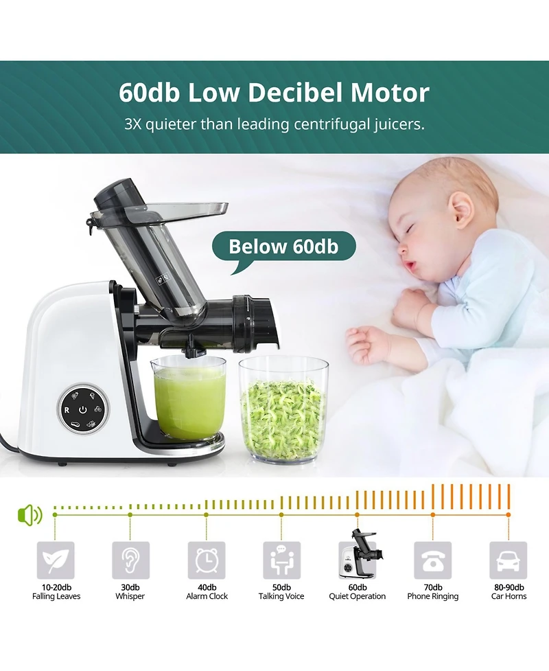 Cowin Slow Masticating Juicer Cold Press Quiet 150W