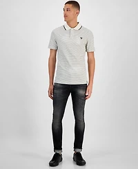 Guess Men's Slim-Fit Striped Short-Sleeve Polo Shirt